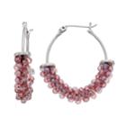 Simply Vera Vera Wang Beaded Cluster Nickel Free U Hoop Earrings, Women's, Dark Red