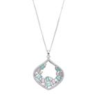 Sterling Silver Cubic Zirconia Marquise Pendant Necklace, Women's, Size: 18, Multicolor