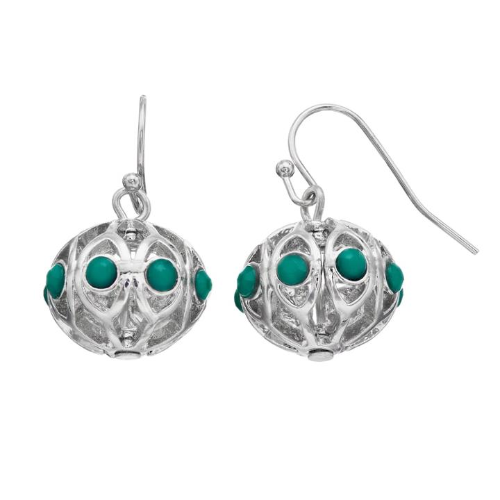 Nickel Free Simulated Turquoise Seed Bead Ball Drop Earrings, Women's, Multicolor