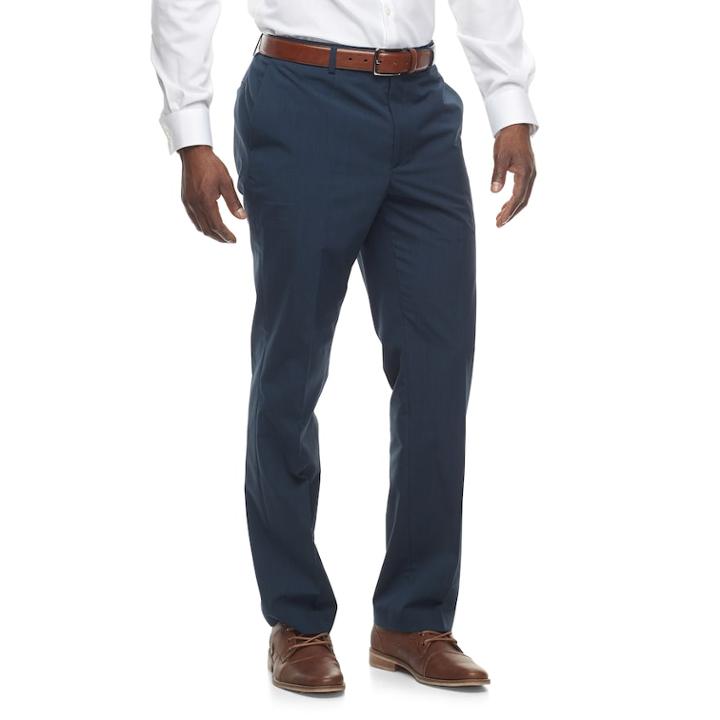 Men's Apt. 9&reg; Slim-fit Premier Flex Crosshatch Dress Pants, Size: 36x32, Blue