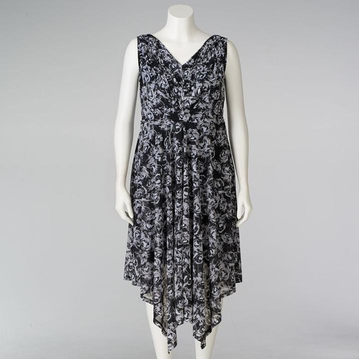 Plus Size Simply Vera Vera Wang Pleated A-line Dress, Women's, Size: 2xl, Oxford