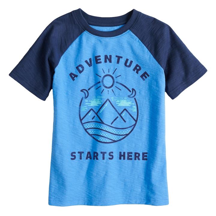 Boys 4-10 Jumping Beans&reg; Adventure Starts Here Slubbed Raglan Graphic Tee, Size: 7, Med Blue