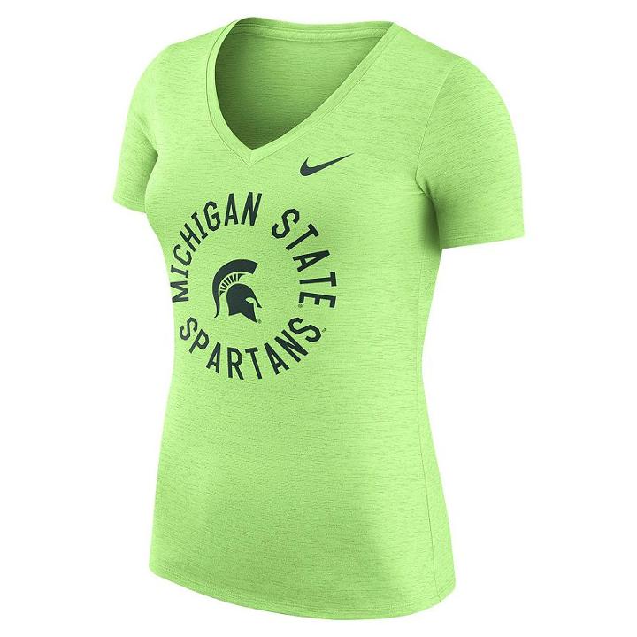 Women's Nike Michigan State Spartans Dri-fit Touch Tee, Size: Xl, Green