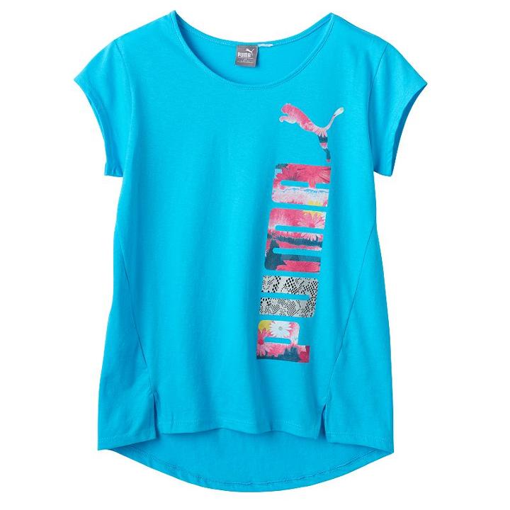 Girls 7-16 Puma High-low Hem Side Graphic Tee, Girl's, Size: Large, Brt Blue