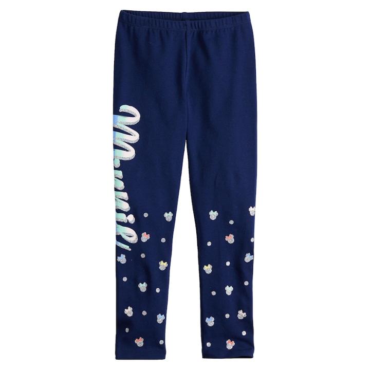 Disney's Minnie Mouse Girls 4-7 Glitter Minnie Leggings By Jumping Beans&reg;, Size: 4, Light Grey