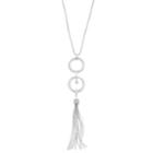 Jennifer Lopez Silver Tone Pendant Tassel Necklace, Women's