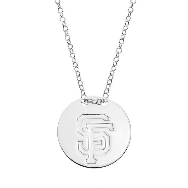San Francisco Giants Sterling Silver Disc Pendant Necklace, Women's, Size: 16, Grey