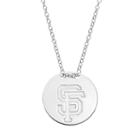 San Francisco Giants Sterling Silver Disc Pendant Necklace, Women's, Size: 16, Grey