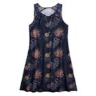 Girls 7-16 Mudd&reg; Printed Crochet Dress, Size: M/10, Blue (navy)
