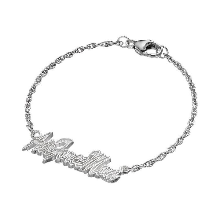 Logoart Sterling Silver Air Force Mom Bracelet, Adult Unisex, Size: 7.5, Grey