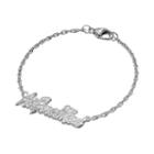Logoart Sterling Silver Air Force Mom Bracelet, Adult Unisex, Size: 7.5, Grey
