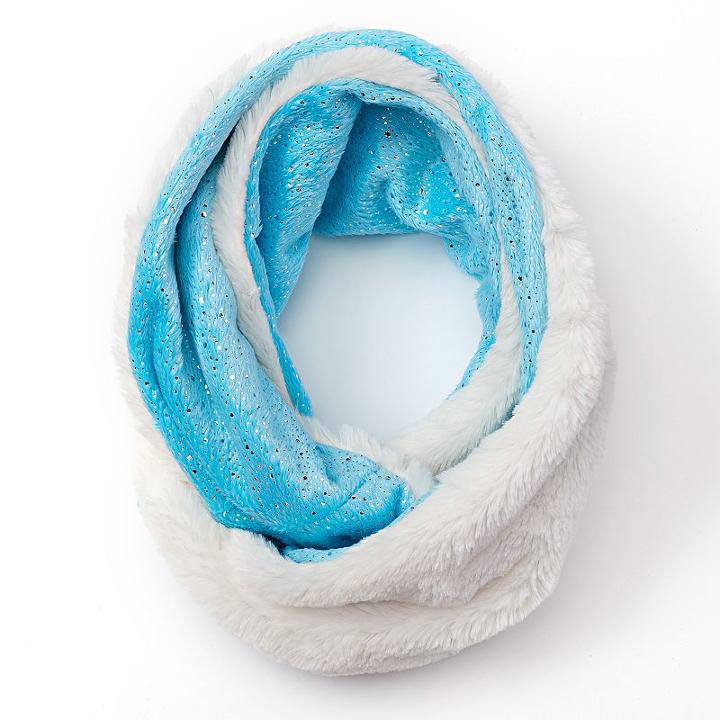 Girls So&reg; Faux-fur Infinity Scarf, Girl's, Turquoise/blue (turq/aqua)