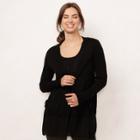Women's Lc Lauren Conrad Mixed-media Cardigan, Size: Large, Black