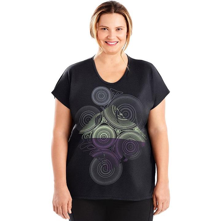 Plus Size Just My Size Graphic Dolman Tee, Women's, Size: 4xl, Black