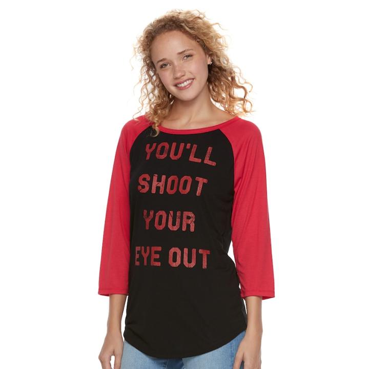Juniors' A Christmas Story You'll Shoot Your Eye Out Graphic Tee, Teens, Size: Large, Oxford
