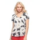 Women's Rock & Republic&reg; Tie Dye High-low Tee, Size: Xs, White Oth