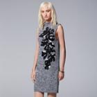 Women's Simply Vera Vera Wang Beaded Mockneck Sweaterdress, Size: Small, Grey Other