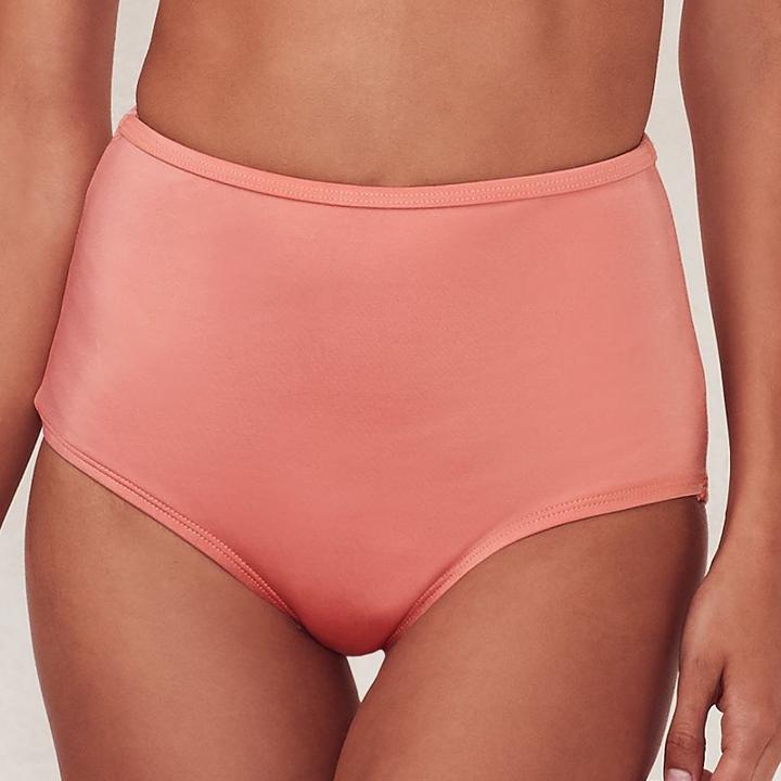 Women's Lc Lauren Conrad Beach Shop High-waist Brief Bottoms, Size: Large, Lt Orange