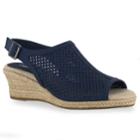 Easy Street Stacy Women's Espadrille Wedges, Size: 8 Wide, Med Blue