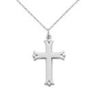 10k White Gold Cross Pendant, Adult Unisex, Size: 18, Yellow
