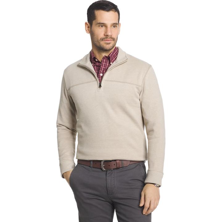 Big & Tall Arrow Classic-fit Sueded Fleece Quarter-zip Pullover, Men's, Size: 2xb, White Oth