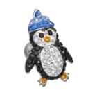 Silver Plated Crystal Penguin Pin, Women's, Multicolor