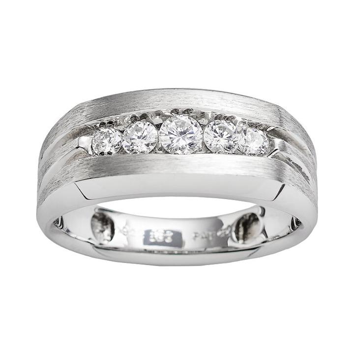 10k White Gold 1/2-ct. T.w. Diamond Band - Men, Size: 9