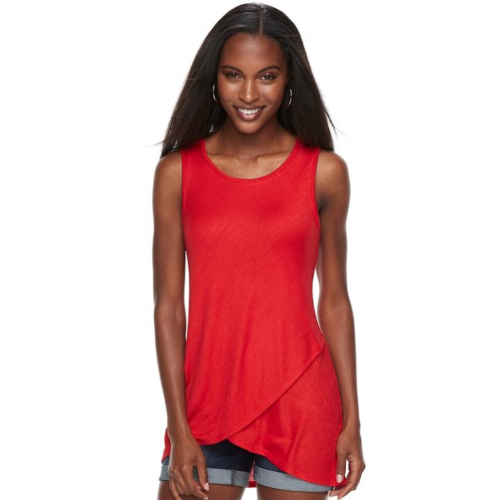 Women's Apt. 9&reg; Tulip Hem Tank, Size: Small, Med Red