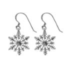 Sterling Silver Snowflake Earrings, Women's, Grey