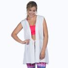 Women's Pl Movement By Pink Lotus Beautiful Cover Up Vest, Size: Large, White