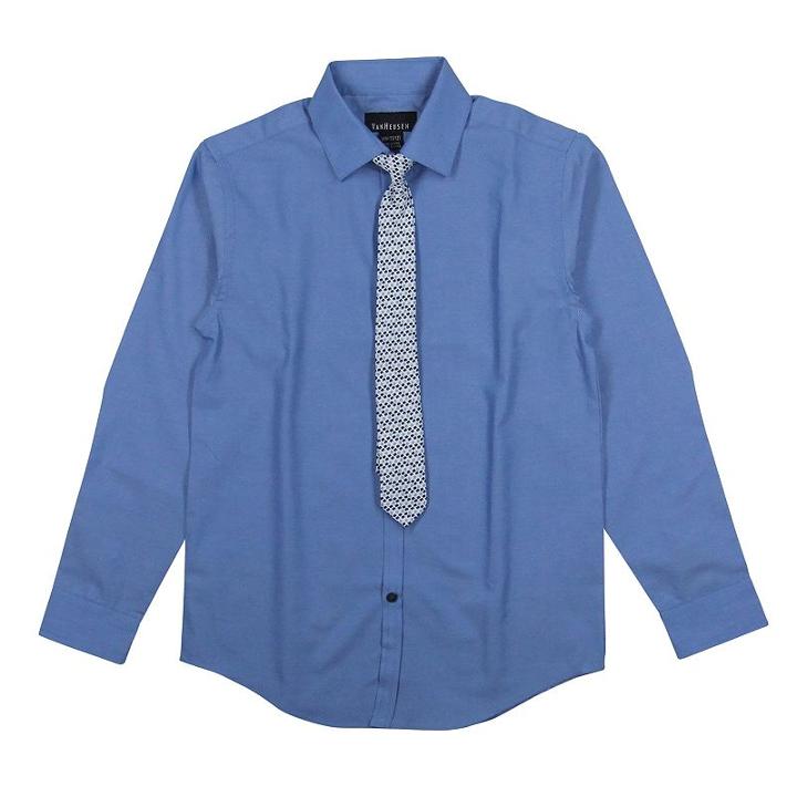 Boys 8-20 Van Heusen Iridescent Shirt & Tie Set, Boy's, Size: 18-20, Med Blue