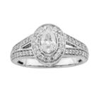14k White Gold 1-ct. T.w. Oval-cut Igl Certified Diamond Frame Engagement Ring, Women's, Size: 6.50