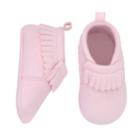 Baby Girl Goldbug Faux-suede Fringe Moccasin Crib Shoes, Size: 9-12 Months, Pink