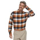 Men's Croft & Barrow&reg; Classic-fit Patterned Flannel Button-down Shirt, Size: Xxl, Med Brown