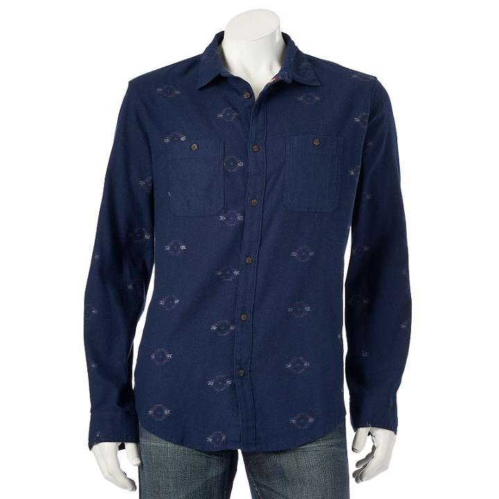 Big & Tall Urban Pipeline&reg; Plaid Flannel Button-down Shirt, Men's, Size: L Tall, Blue
