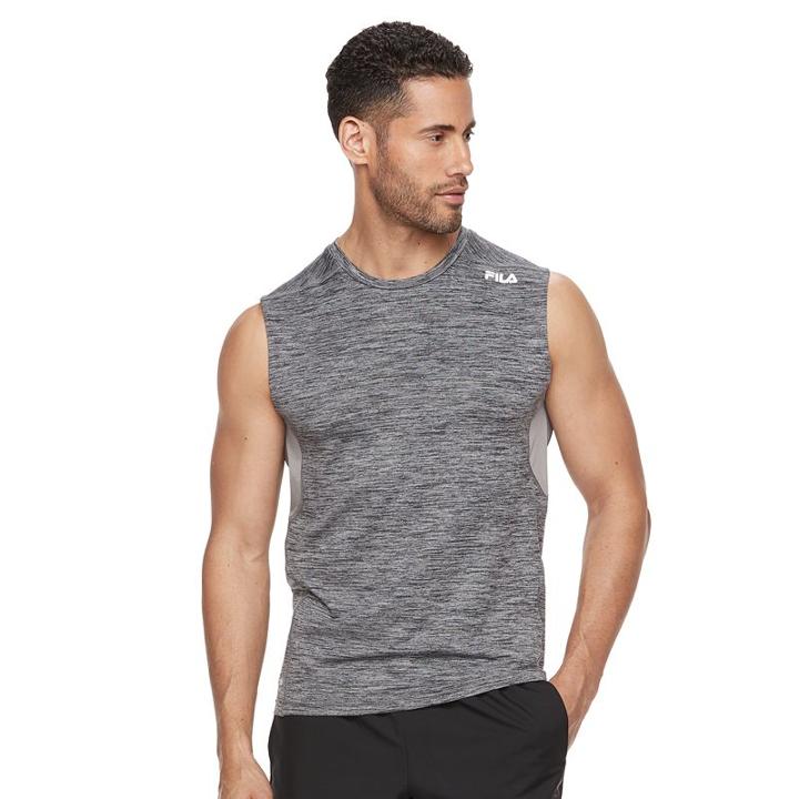 Men's Fila Sport&reg; Space-dyed Performance Tee, Size: Xxl, Med Grey