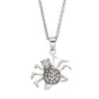 Crystal Spider Pendant Necklace, Women's, White