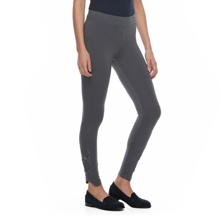 Utopia By Hue Basket Weave Leggings, Women's, Size: Xl, Grey
