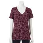 Petite Apt. 9&reg; Essential V-neck Tee, Women's, Size: Xl Petite, Red