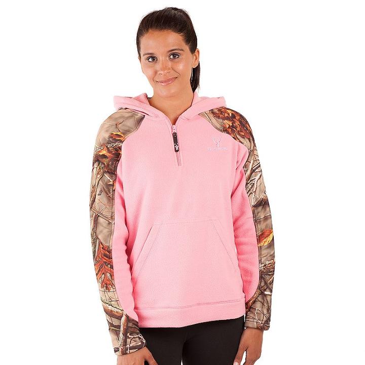 Huntworth 1/4-zip Fleece Camouflage Hoodie - Women's, Size: Medium, Pink Other