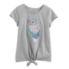 Girls 4-12 Sonoma Goods For Life&trade; Graphic Tie-front Tee, Size: 7, Grey Other