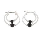 Apt. 9&reg; Beaded Double-hoop Earrings, Women's, Grey