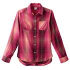 Girls 7-16 & Plus Size Mudd&reg; Curved Hem Plaid Button-down Shirt, Girl's, Size: 16, Red