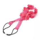 Girls 4-16 Flower Crochet Headwrap, Girl's, Med Pink