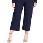 Plus Size Chaps Crop Wide-leg Ponte Pants, Women's, Size: 3xl, Blue