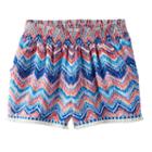 Girls 7-16 Joey B Patterned Soft Fringe Trim Shorts, Girl's, Size: Large, Blue Other