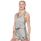 Juniors' So&reg; Racerback Space-dye Romper, Girl's, Size: Medium, Grey
