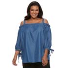 Plus Size Apt. 9&reg; Cold-shoulder Top, Women's, Size: 1xl, Med Blue