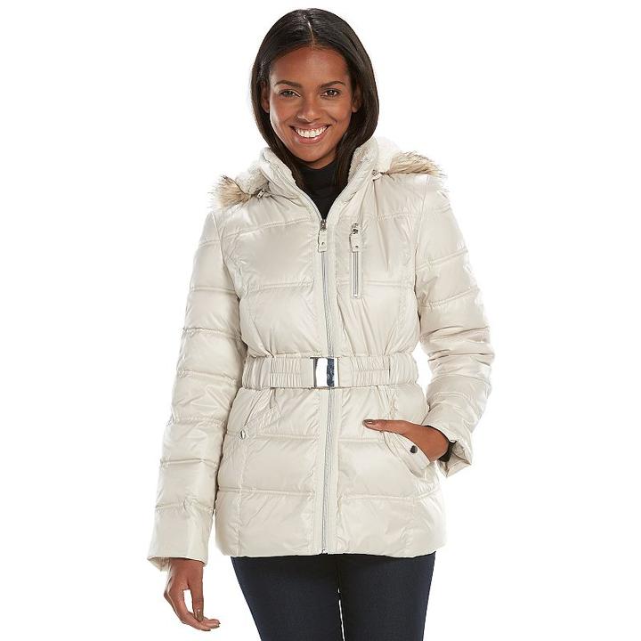 Women's Halifax Hooded Puffer Jacket, Size: Medium, White