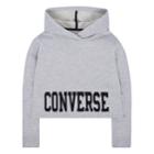 Girls 7-16 Converse Collegiate Cropped Pullover Hoodie, Size: Large, Light Grey